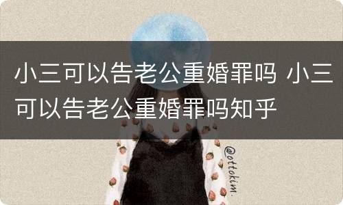 小三可以告老公重婚罪吗 小三可以告老公重婚罪吗知乎
