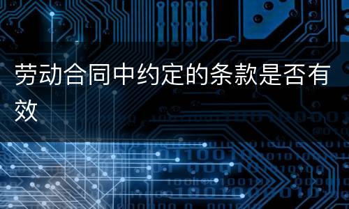 劳动合同中约定的条款是否有效