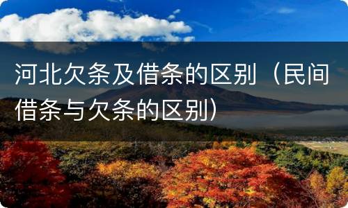 河北欠条及借条的区别（民间借条与欠条的区别）