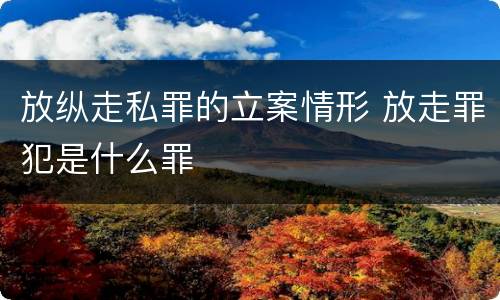 放纵走私罪的立案情形 放走罪犯是什么罪