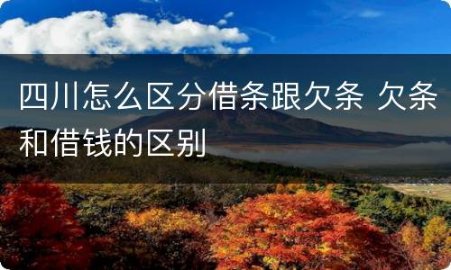 四川怎么区分借条跟欠条 欠条和借钱的区别