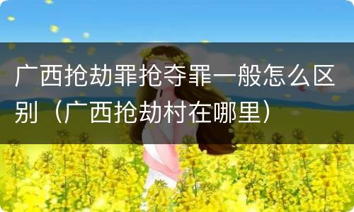 广西抢劫罪抢夺罪一般怎么区别（广西抢劫村在哪里）