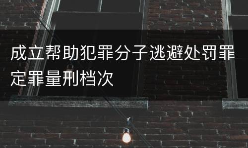 成立帮助犯罪分子逃避处罚罪定罪量刑档次