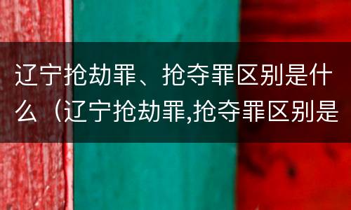 辽宁抢劫罪、抢夺罪区别是什么（辽宁抢劫罪,抢夺罪区别是什么）