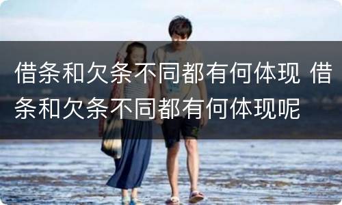 借条和欠条不同都有何体现 借条和欠条不同都有何体现呢