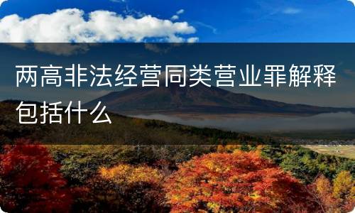 两高非法经营同类营业罪解释包括什么