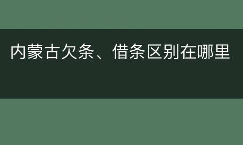 内蒙古欠条、借条区别在哪里