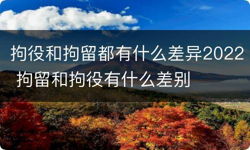 拘役和拘留都有什么差异2022 拘留和拘役有什么差别
