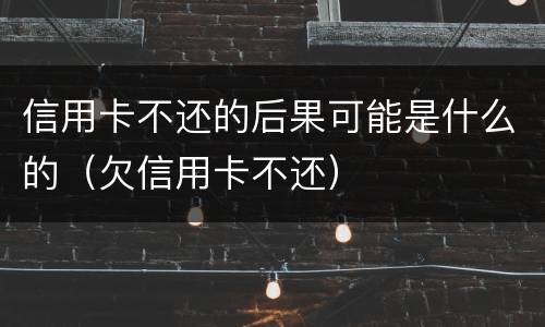 信用卡不还的后果可能是什么的（欠信用卡不还）
