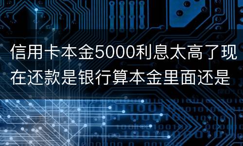 信用卡本金5000利息太高了现在还款是银行算本金里面还是算利息里面