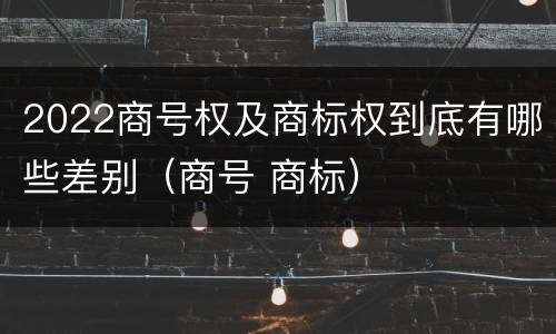 2022商号权及商标权到底有哪些差别（商号 商标）