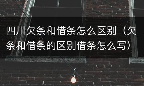 四川欠条和借条怎么区别（欠条和借条的区别借条怎么写）