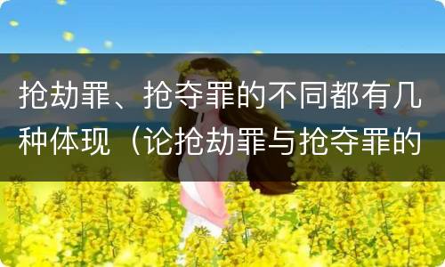 抢劫罪、抢夺罪的不同都有几种体现（论抢劫罪与抢夺罪的区别）