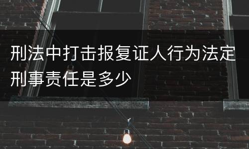 刑法中打击报复证人行为法定刑事责任是多少