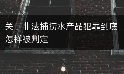 关于非法捕捞水产品犯罪到底怎样被判定