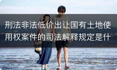 刑法非法低价出让国有土地使用权案件的司法解释规定是什么