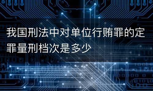 我国刑法中对单位行贿罪的定罪量刑档次是多少