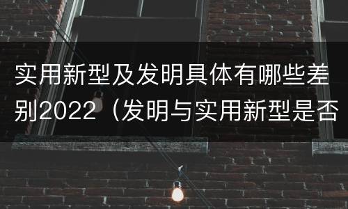 实用新型及发明具体有哪些差别2022（发明与实用新型是否具有实用性）