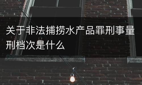 关于非法捕捞水产品罪刑事量刑档次是什么