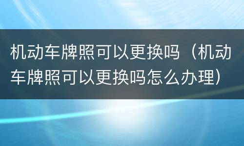 机动车牌照可以更换吗（机动车牌照可以更换吗怎么办理）