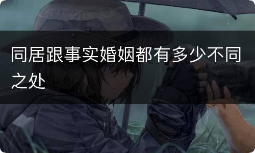 同居跟事实婚姻都有多少不同之处