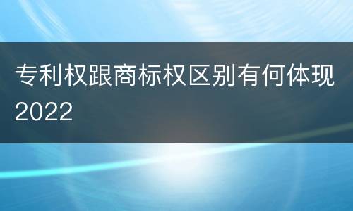专利权跟商标权区别有何体现2022