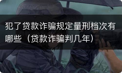 犯了贷款诈骗规定量刑档次有哪些（贷款诈骗判几年）