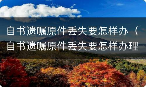 自书遗嘱原件丢失要怎样办（自书遗嘱原件丢失要怎样办理）