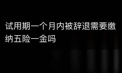 试用期一个月内被辞退需要缴纳五险一金吗