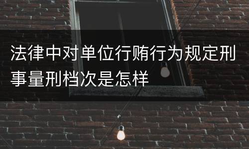 法律中对单位行贿行为规定刑事量刑档次是怎样