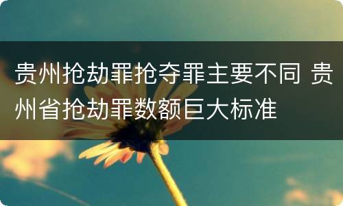 贵州抢劫罪抢夺罪主要不同 贵州省抢劫罪数额巨大标准