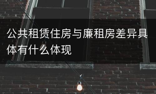 公共租赁住房与廉租房差异具体有什么体现