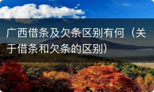 广西借条及欠条区别有何（关于借条和欠条的区别）