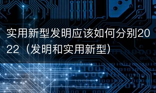 实用新型发明应该如何分别2022（发明和实用新型）