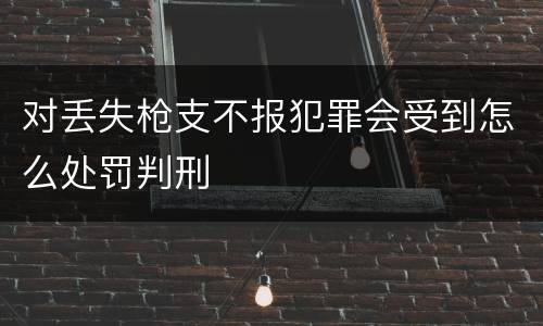 对丢失枪支不报犯罪会受到怎么处罚判刑