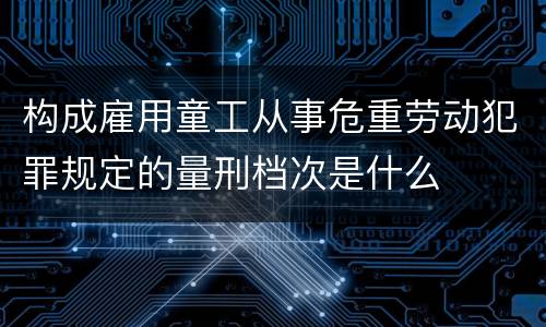 构成雇用童工从事危重劳动犯罪规定的量刑档次是什么