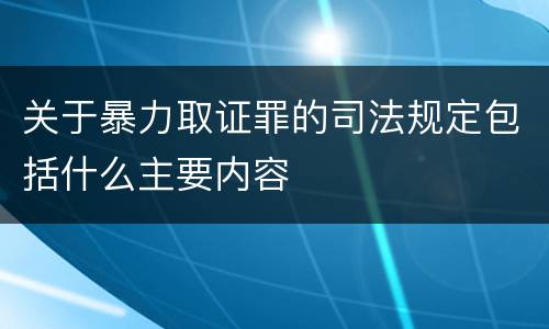 关于暴力取证罪的司法规定包括什么主要内容