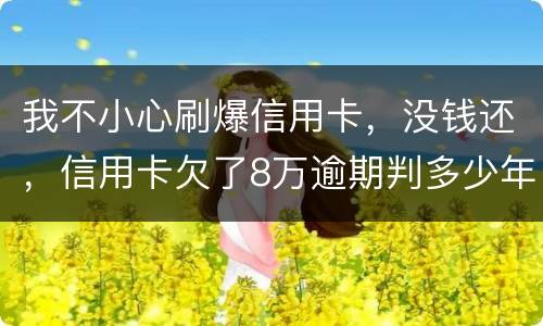 我不小心刷爆信用卡，没钱还，信用卡欠了8万逾期判多少年
