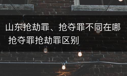 山东抢劫罪、抢夺罪不同在哪 抢夺罪抢劫罪区别