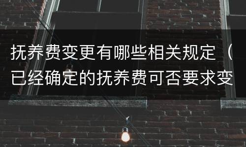 抚养费变更有哪些相关规定（已经确定的抚养费可否要求变更）