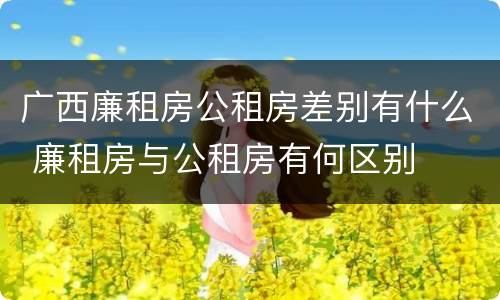 广西廉租房公租房差别有什么 廉租房与公租房有何区别