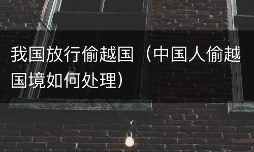 我国放行偷越国（中国人偷越国境如何处理）