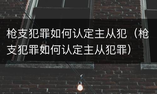 枪支犯罪如何认定主从犯（枪支犯罪如何认定主从犯罪）