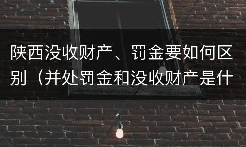 陕西没收财产、罚金要如何区别（并处罚金和没收财产是什么意思）
