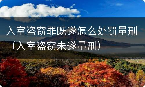 入室盗窃罪既遂怎么处罚量刑（入室盗窃未遂量刑）