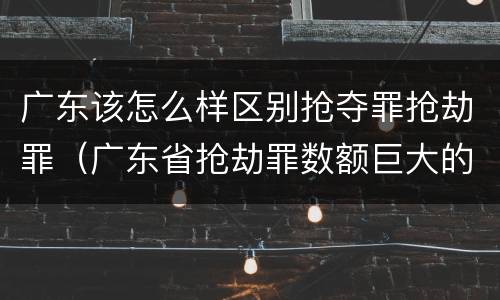 广东该怎么样区别抢夺罪抢劫罪（广东省抢劫罪数额巨大的标准）