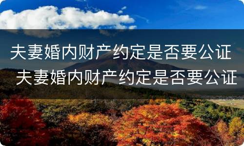 夫妻婚内财产约定是否要公证 夫妻婚内财产约定是否要公证才有效