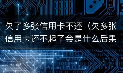 欠了多张信用卡不还（欠多张信用卡还不起了会是什么后果）