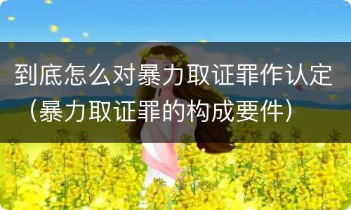 到底怎么对暴力取证罪作认定（暴力取证罪的构成要件）