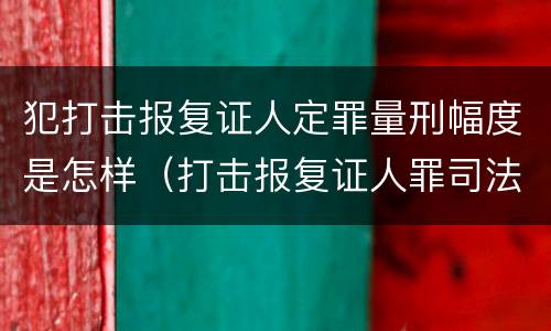 犯打击报复证人定罪量刑幅度是怎样（打击报复证人罪司法解释）